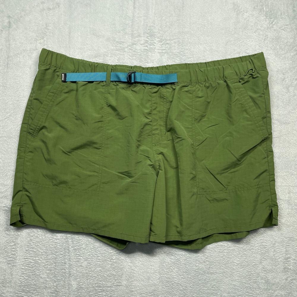 REI Co-op Trailmade Shorts Mens XXL Green Ripstop Integrated Belt Hiking